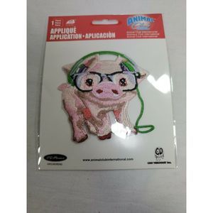 PIG patch w/ headphones Embroidered 2.75×3